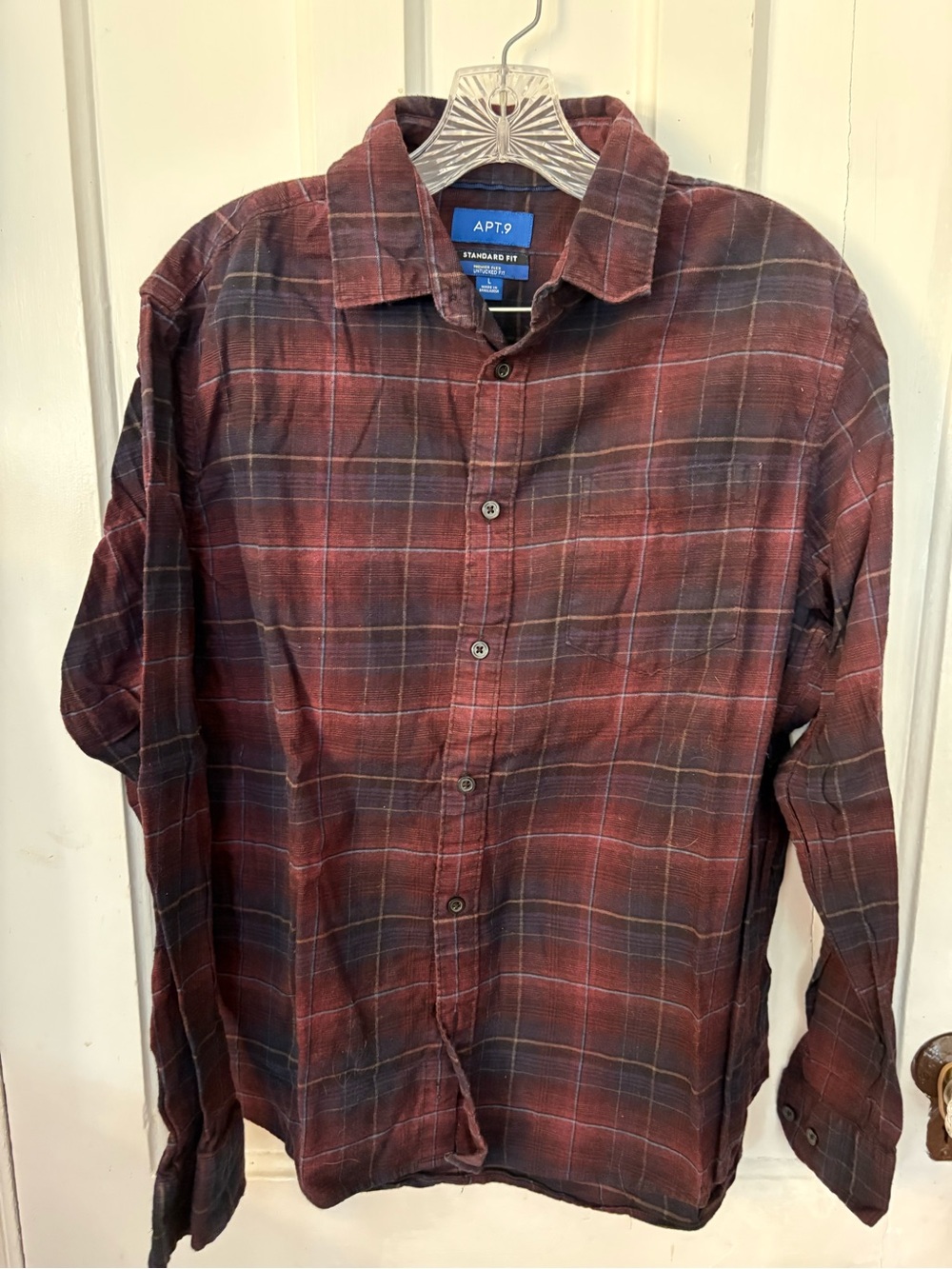 Apt. 9 Men's Burgundy Plaid Button-Down Shirt